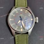 Replica IWC Big Pilot Top Gun Miramar blasted case watch Military Green Nylon Strap